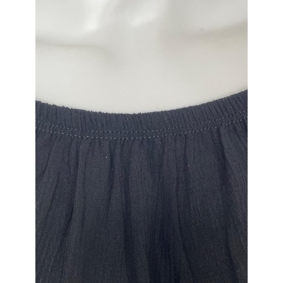 See You Monday Los Angeles Top Cropped Black Tassels Trim Multicolored Rayon - Picture 8 of 10